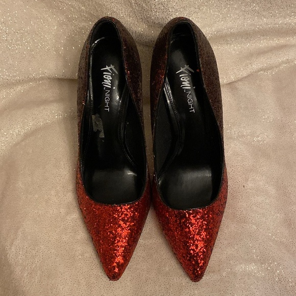 Glitter Ruby Red Ombré Heels - Picture 3 of 5
